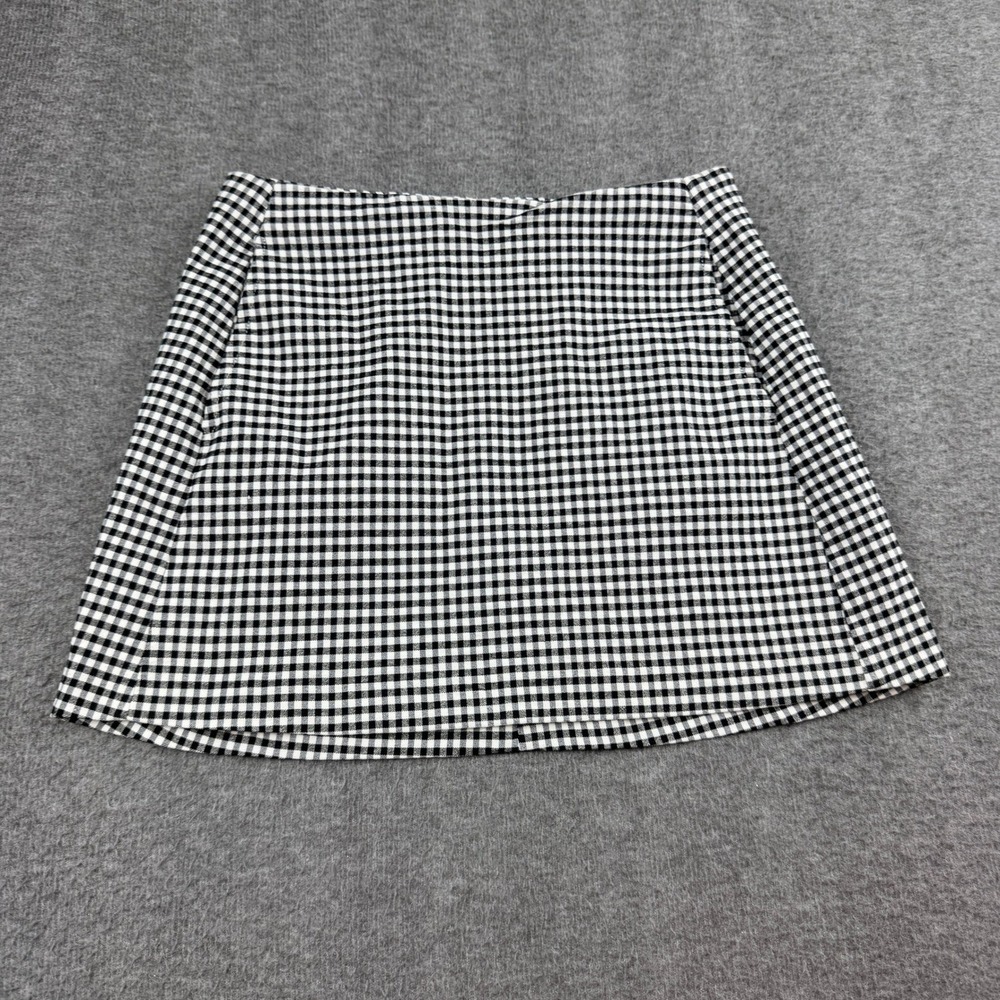 Urban Outfitters Mini Skirt Women Small Black White Gingham A-Line Side Pockets‎